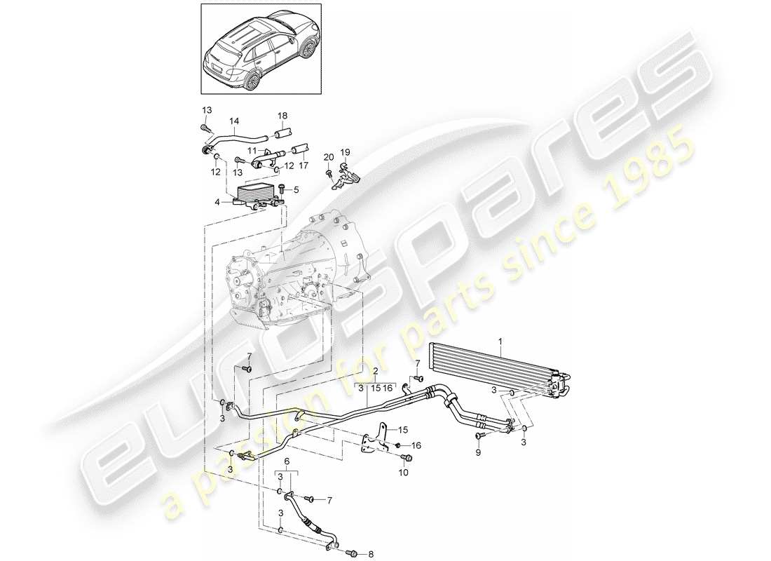 porsche 2011 (cayenne e2 92a) schéma des pièces tiptronic