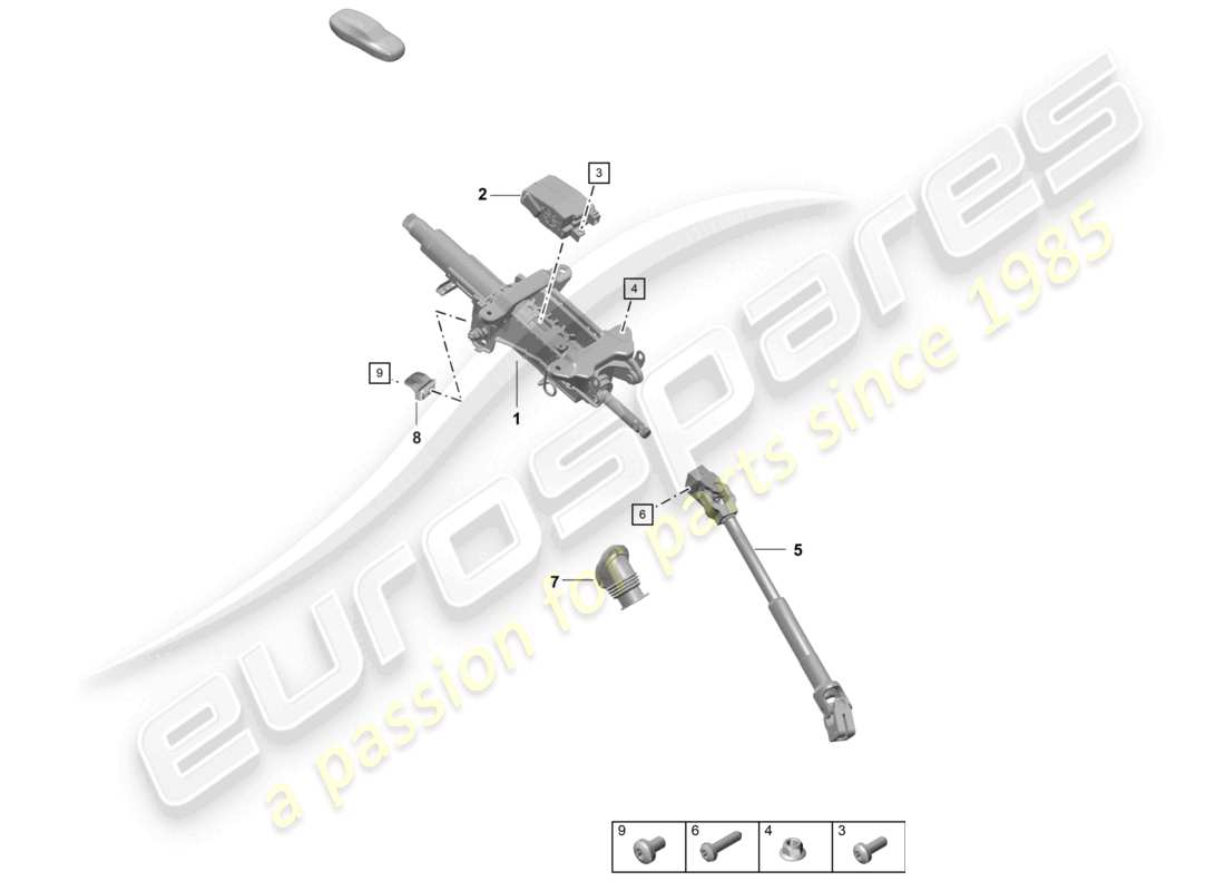 porsche 2019 (718 boxster spyder) colonne de direction arbre de direction intermédiaire schéma des pièces