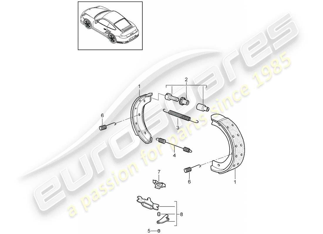 porsche 2013 (997-2 turbo / gt2 rs) frein à main schéma des pièces