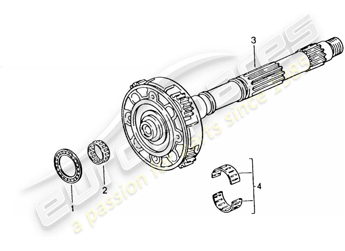 porsche 1992 (928) transmission automatique - porte-pignons planetaires schéma des pièces