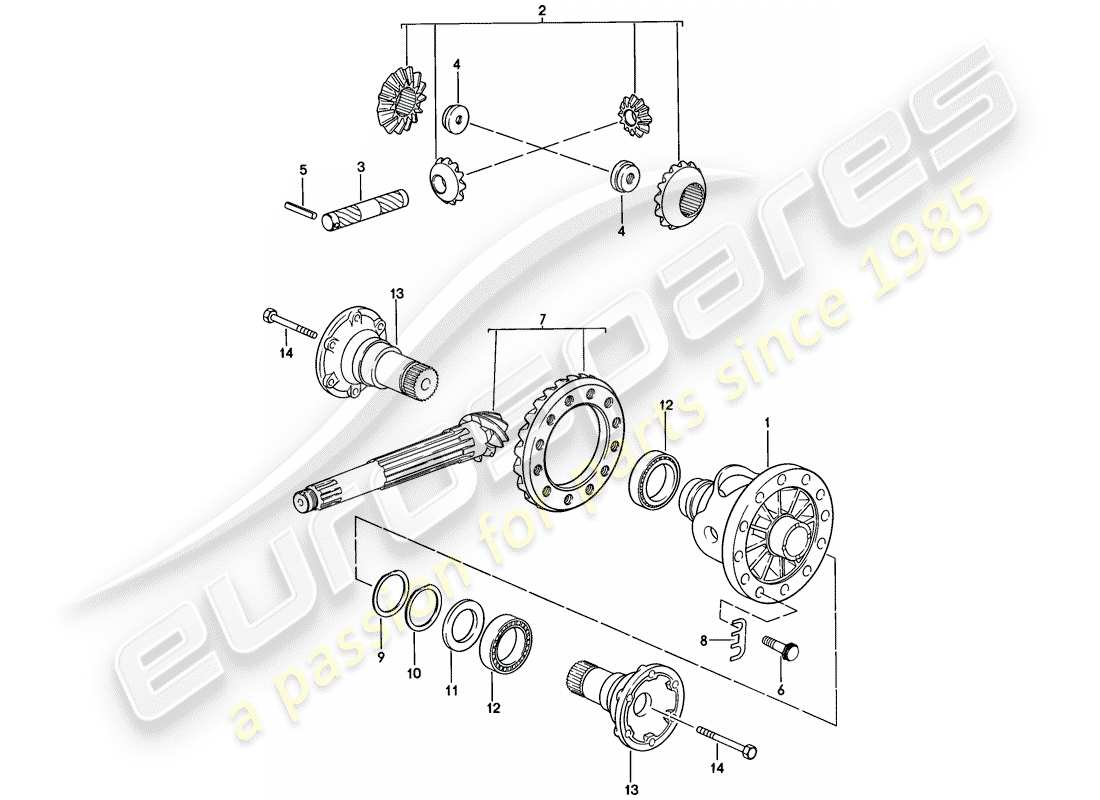 porsche 1979 (924) différentiel - 5-speed diagramme de pièce