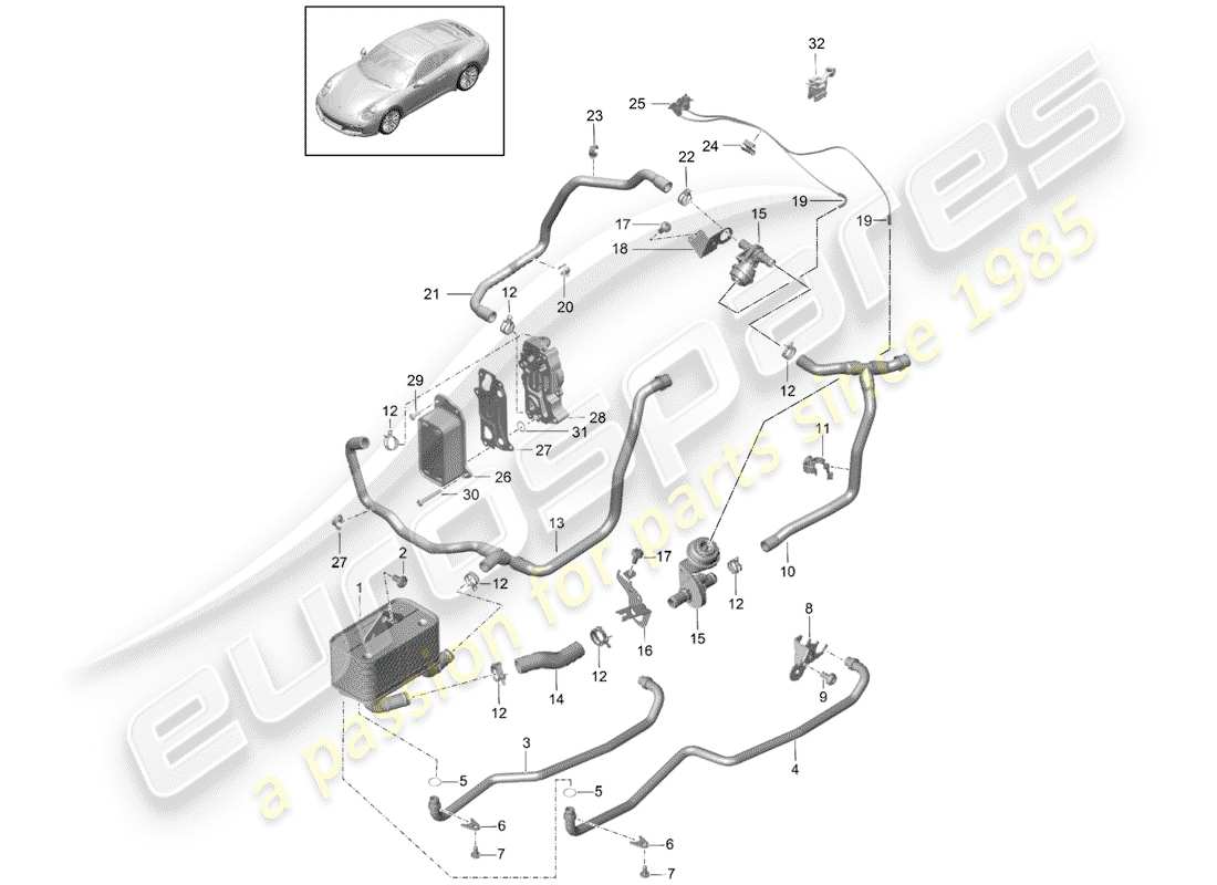 porsche 991 gen. 2 (2020) -pdk-diagramme des pièces