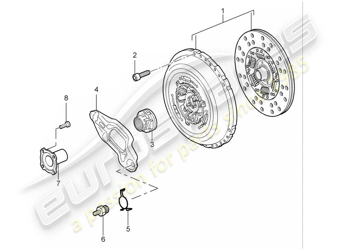 porsche 2004 (cayenne e1 9pa) schéma des pièces d'embrayage