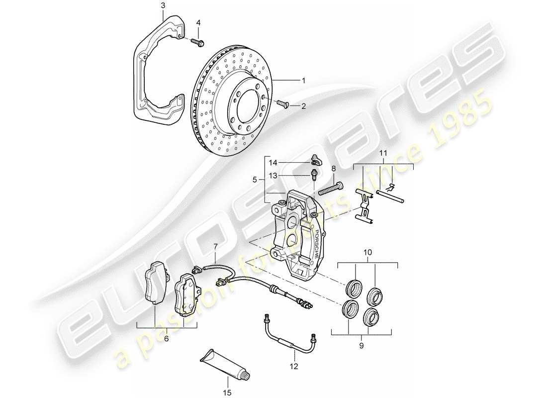porsche 2005 (997-1) freins à disque schéma des pièces