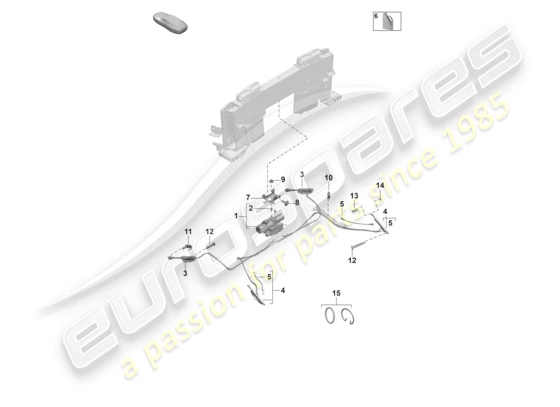 porsche 2019 (992-1) unité d'entraînement système hydraulique pour actionner le toit ouvrant diagramme des pièces
