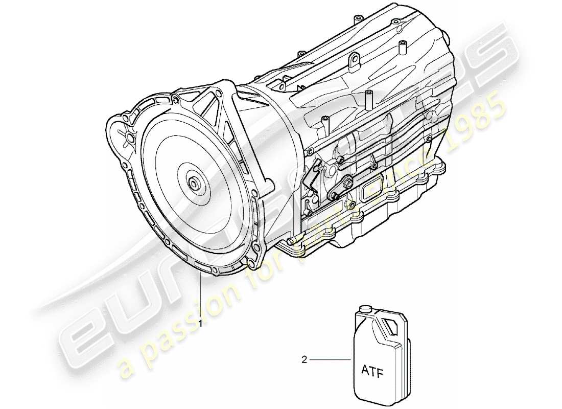 porsche 2004 (cayenne e1 9pa) 6-speed boîte de vitesses automatique pour schéma des pièces