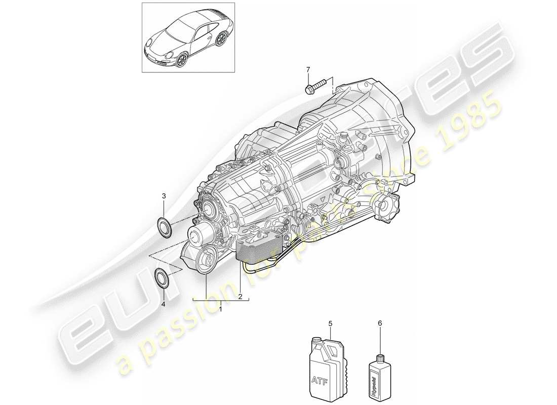 porsche 2011 (997-2) -pdk- schéma des pièces