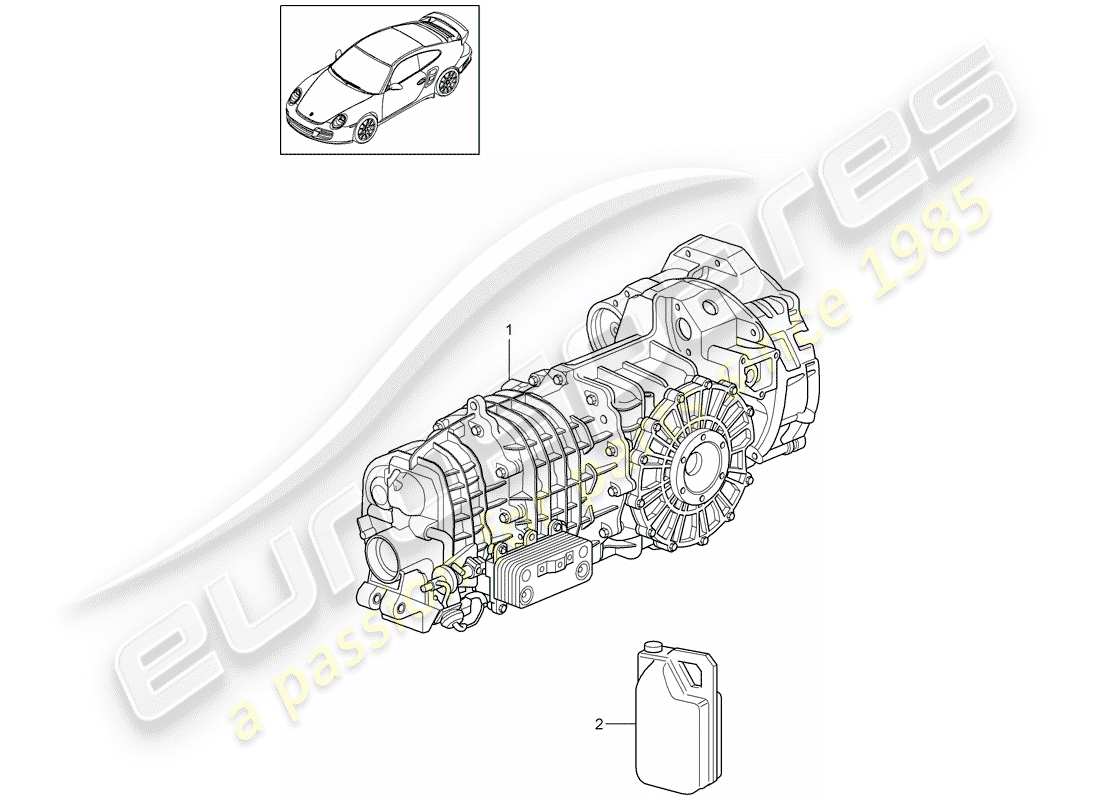 porsche 2012 (997-2 turbo / gt2 rs) transmission de remplacement schéma des pièces