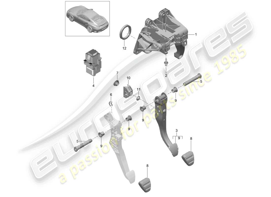 un schéma de pièces du catalogue de pièces porsche 2017 (991-2 turbo)