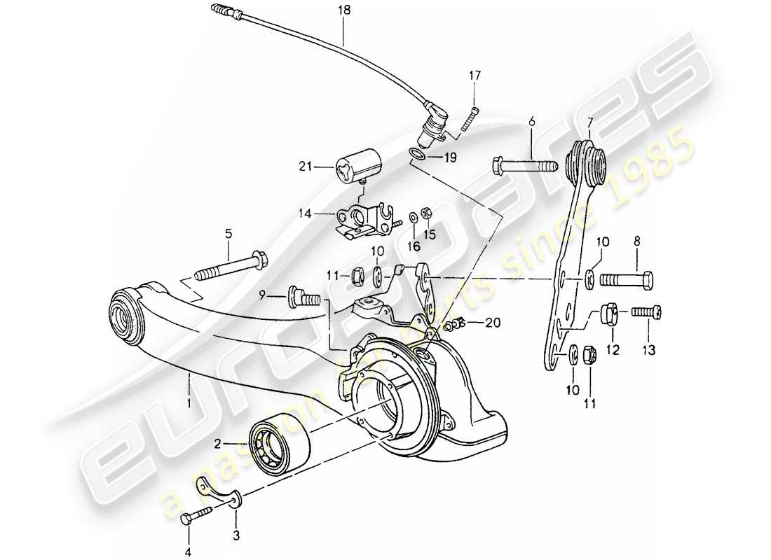 un schéma de pièces du catalogue de pièces porsche 964