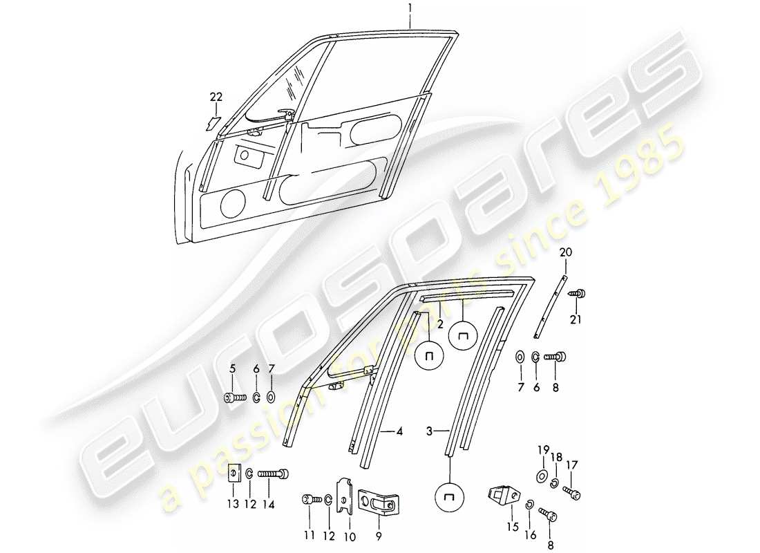 un schéma de pièces du catalogue de pièces porsche 911