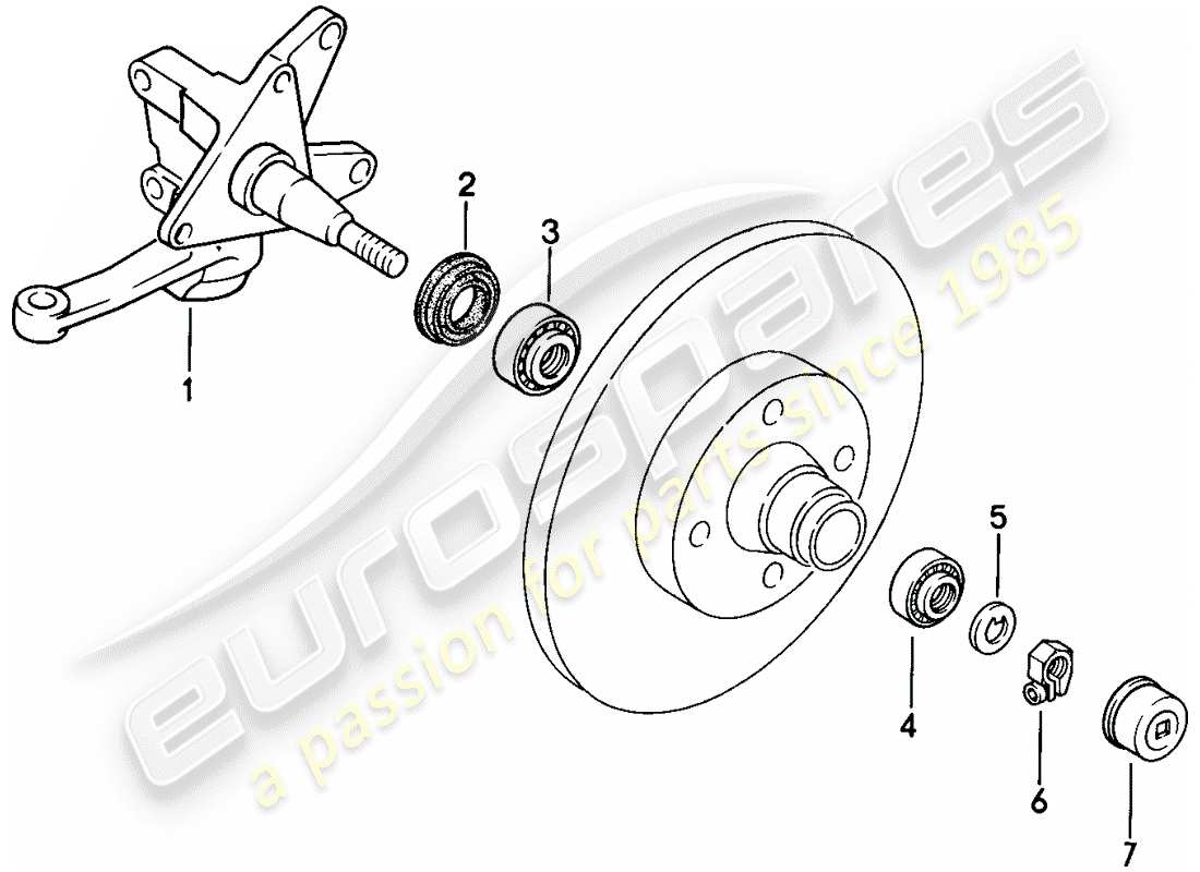 un schéma de pièces du catalogue de pièces porsche 1976 (924)