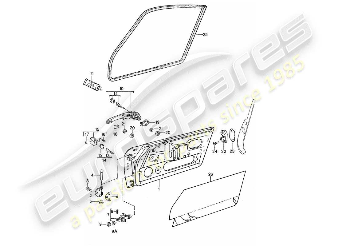 un schéma de pièces du catalogue de pièces porsche 959