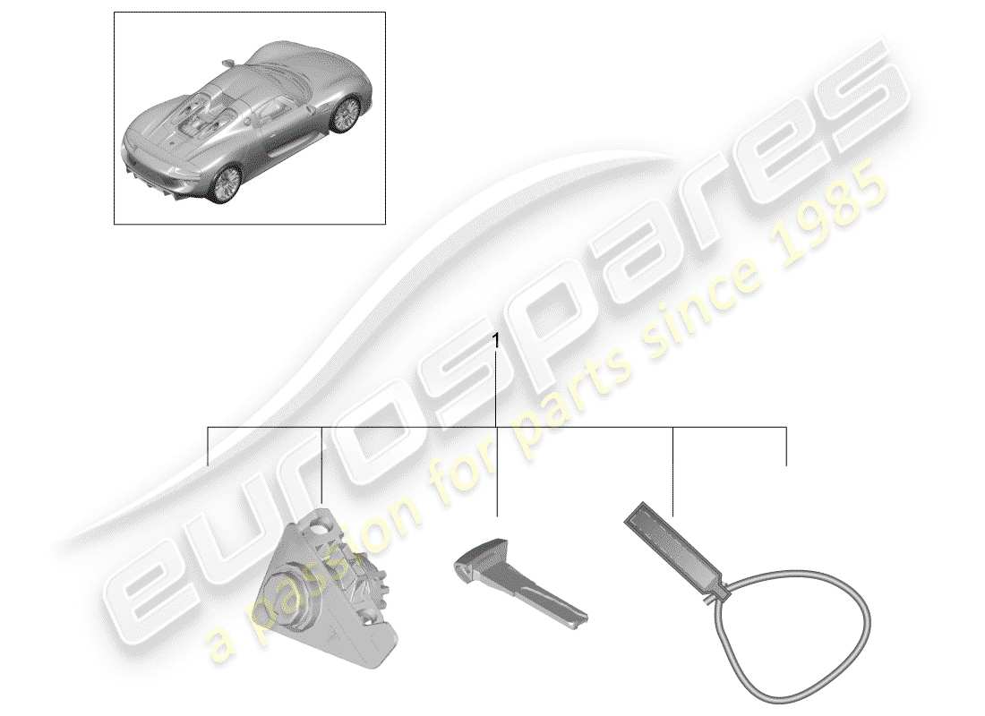 un schéma de pièces du catalogue de pièces porsche 918 spyder