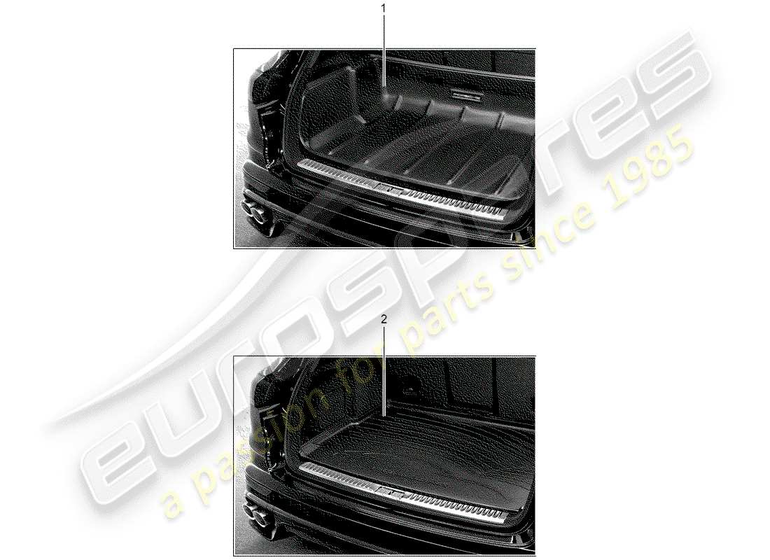 un schéma de pièces du catalogue de pièces porsche 2014 (tequipment cayenne)