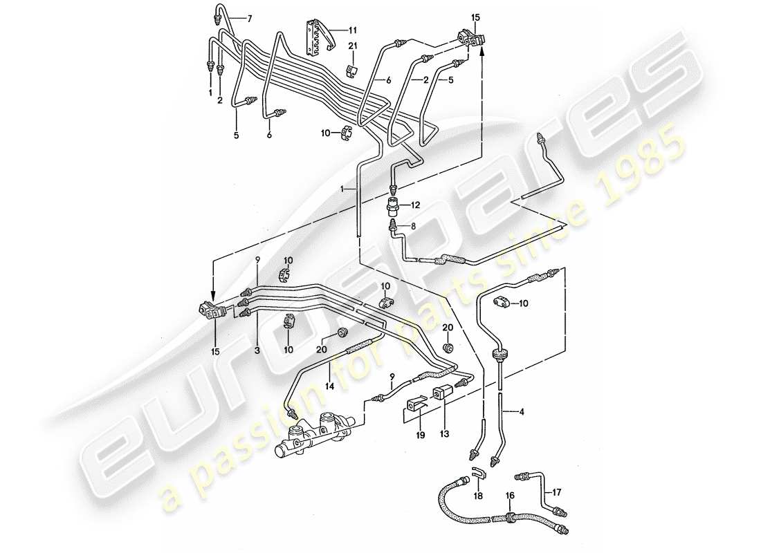 un schéma de pièces du catalogue de pièces porsche 968