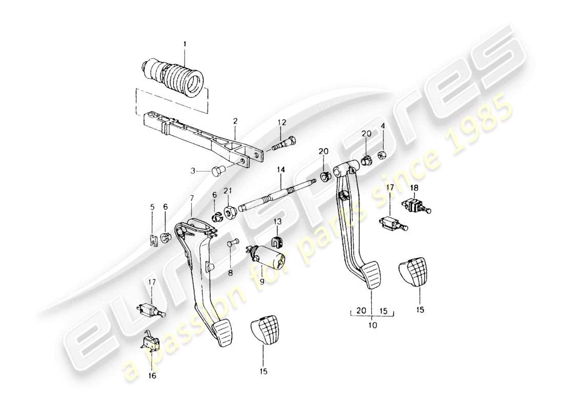 un schéma de pièces du catalogue de pièces porsche 2004 (986 boxster)