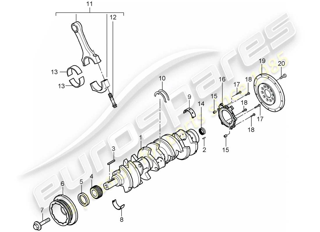 un schéma de pièces du catalogue de pièces porsche carrera gt