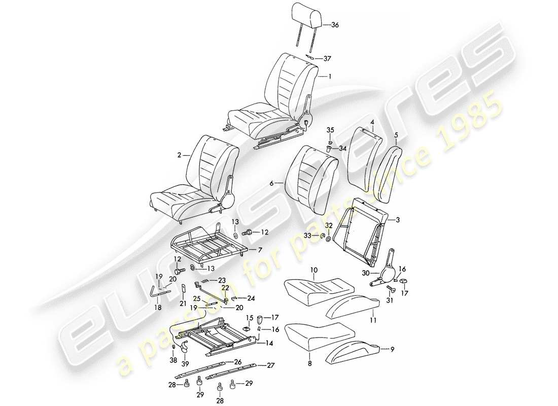un schéma de pièces du catalogue de pièces porsche 911