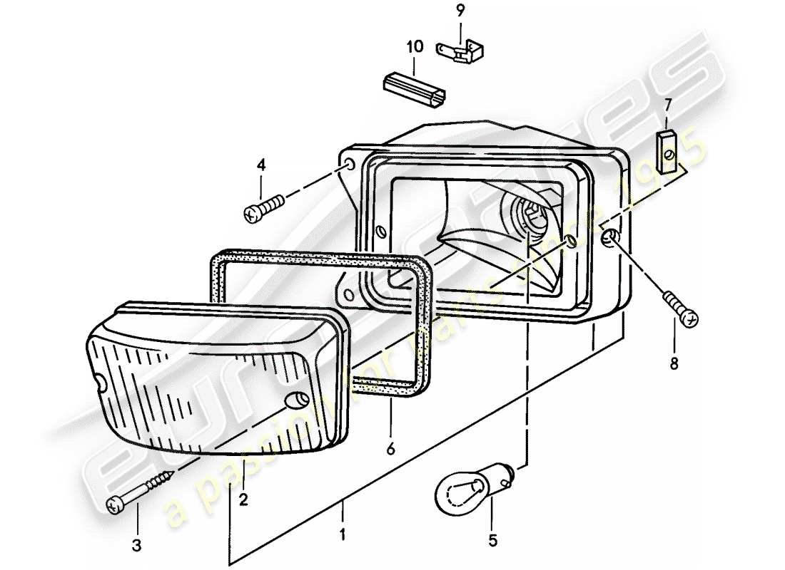 un schéma de pièces du catalogue de pièces porsche 924