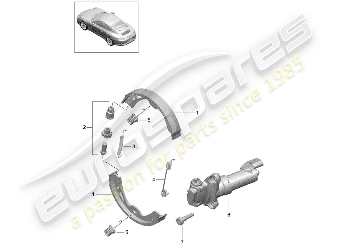 un schéma de pièces du catalogue de pièces porsche 2019 (991-2)