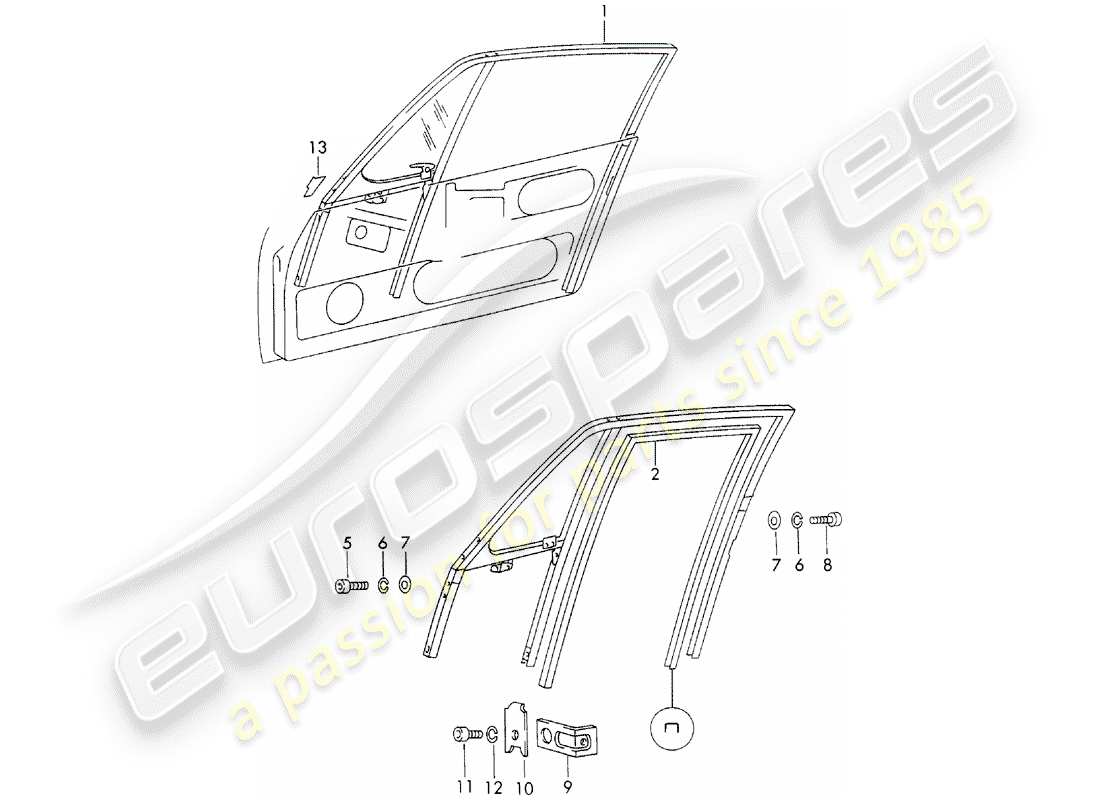 un schéma de pièces du catalogue de pièces porsche 911