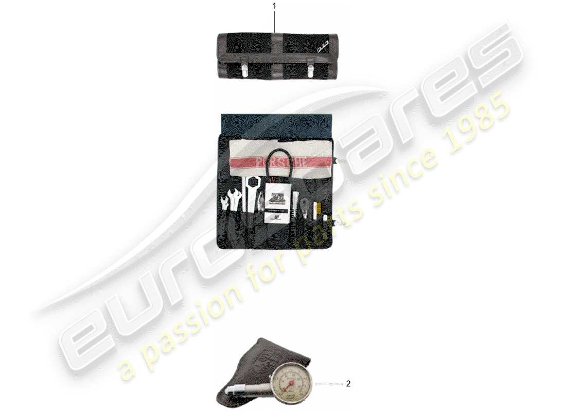 un schéma de pièces du catalogue de pièces porsche 2009 (accessories)