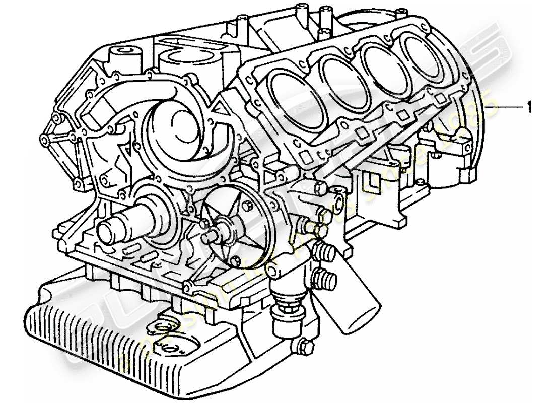 un schéma de pièces du catalogue de pièces porsche 1976 (refurbished and exchange catalogue)