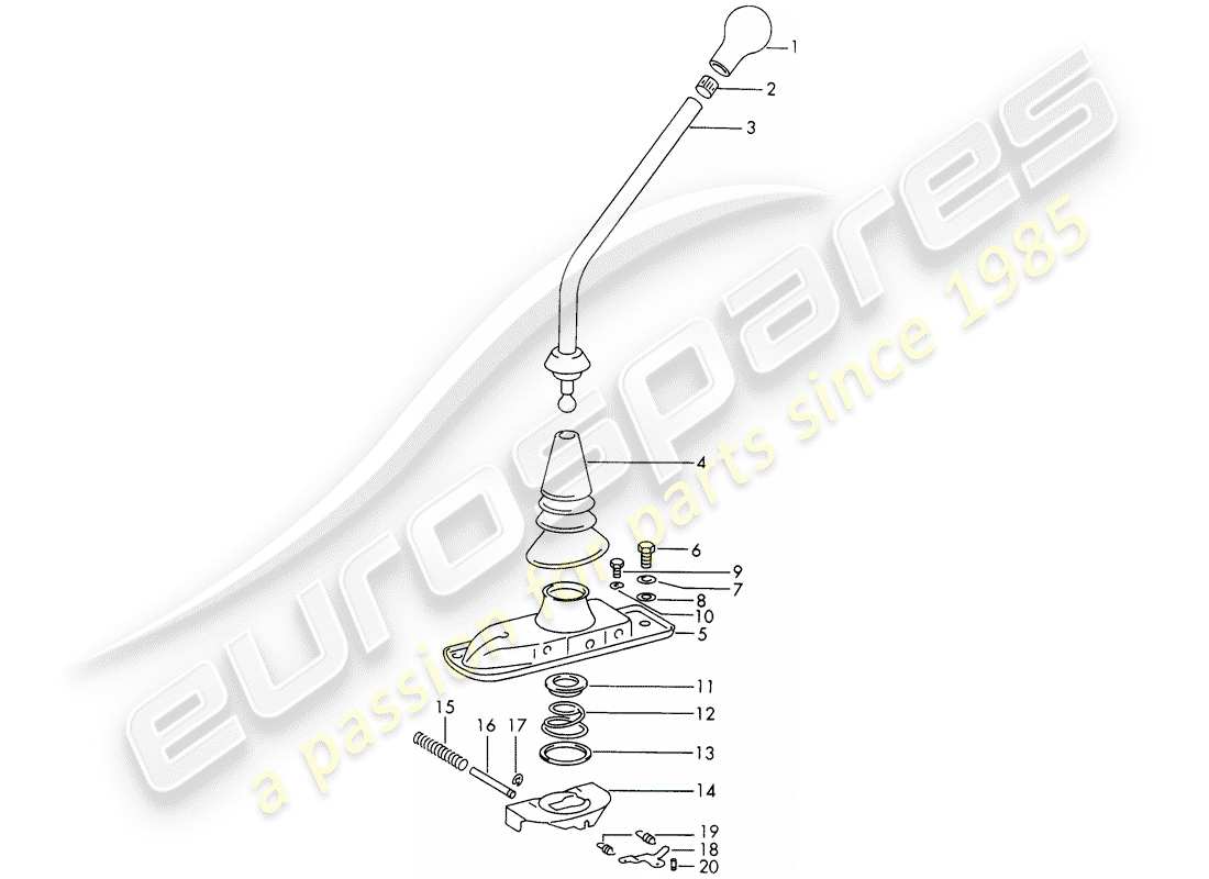 un schéma de pièces du catalogue de pièces porsche 1970 (911)