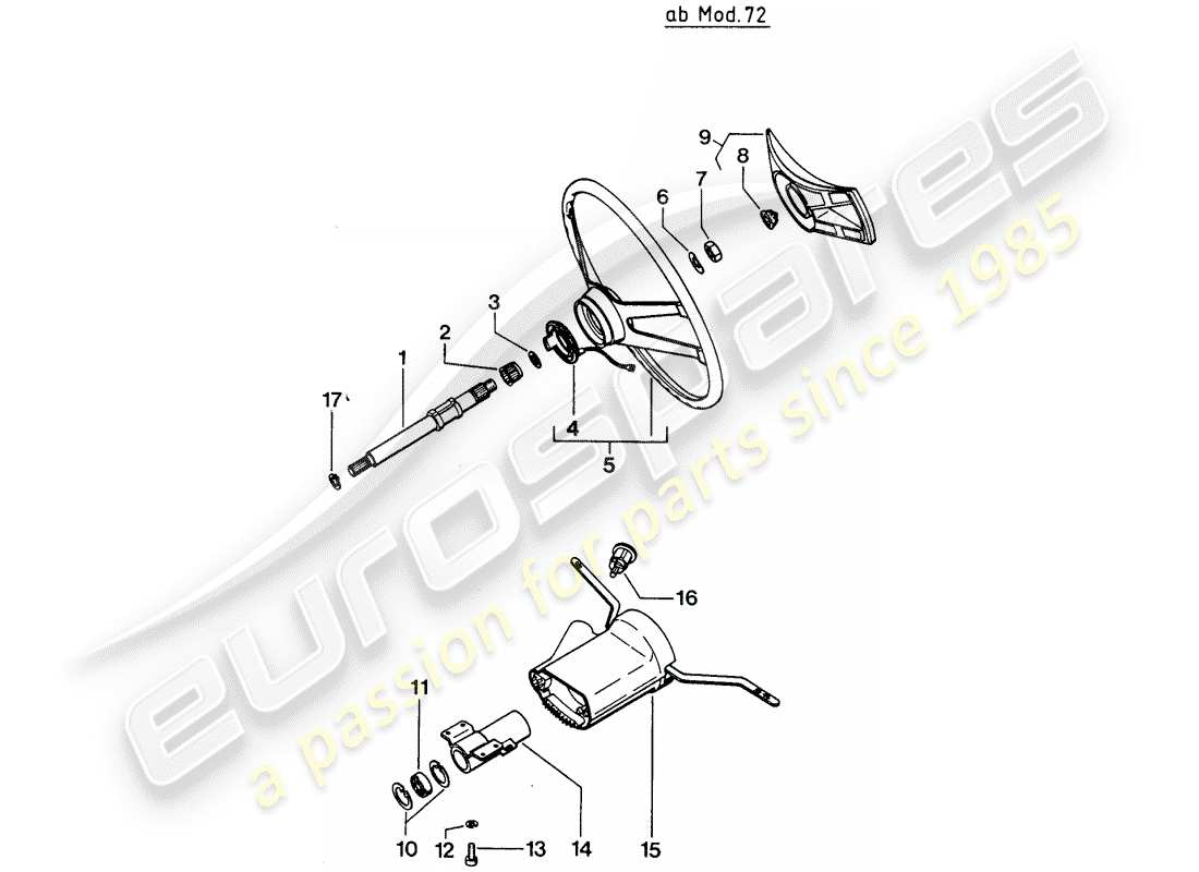 un schéma de pièces du catalogue de pièces porsche 914