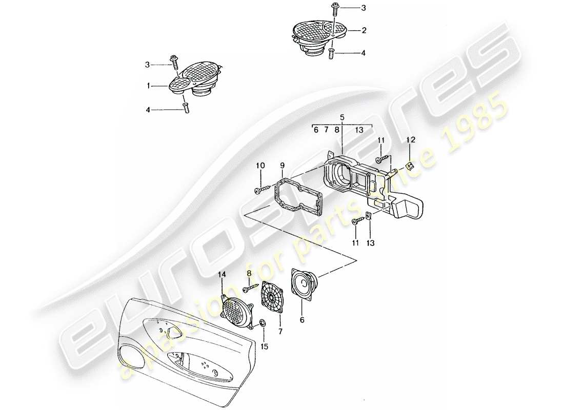 un schéma de pièces du catalogue de pièces porsche 2001 (996 turbo / gt2)