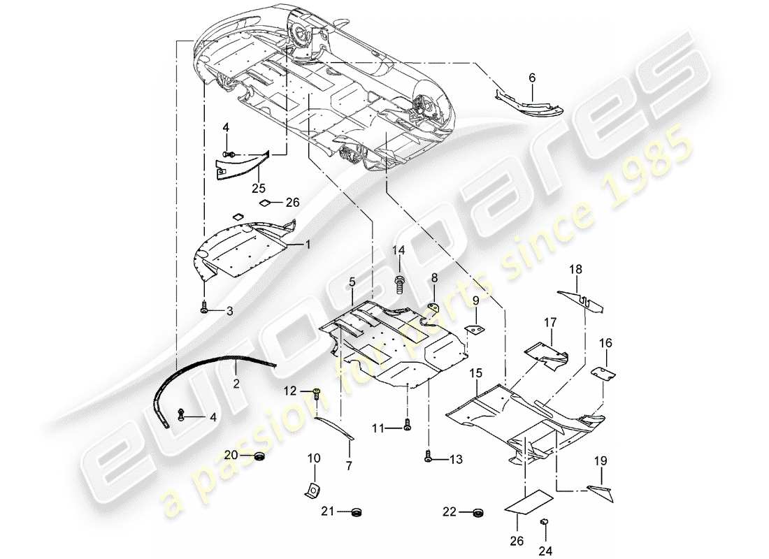 un schéma de pièces du catalogue de pièces porsche carrera gt