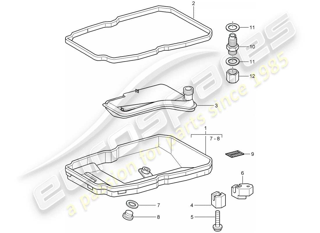 un schéma de pièces du catalogue de pièces porsche 2003 (996)