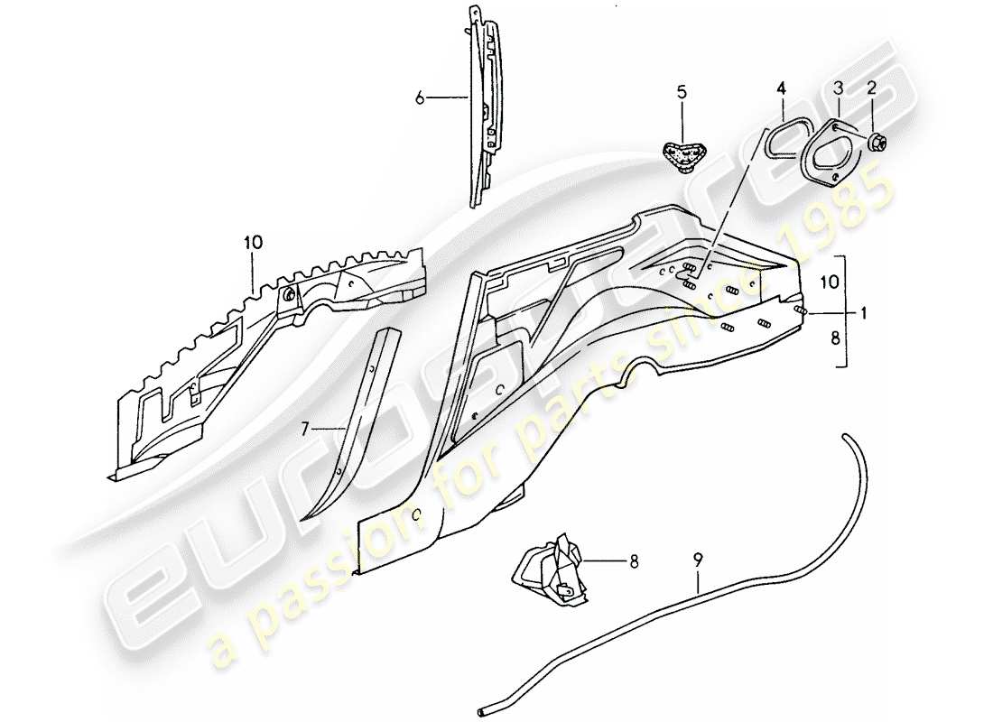 un schéma de pièces du catalogue de pièces porsche 1995 (993)