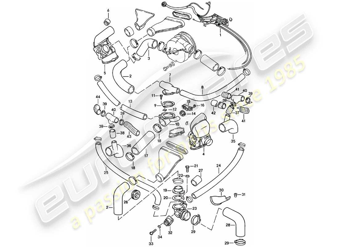 un schéma de pièces du catalogue de pièces porsche 911