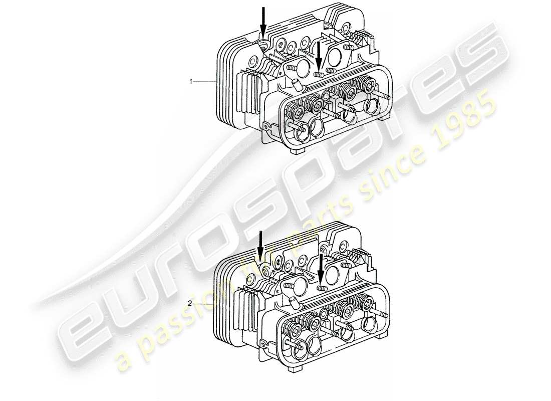 un schéma de pièces du catalogue de pièces porsche 1968 (refurbished and exchange catalogue)