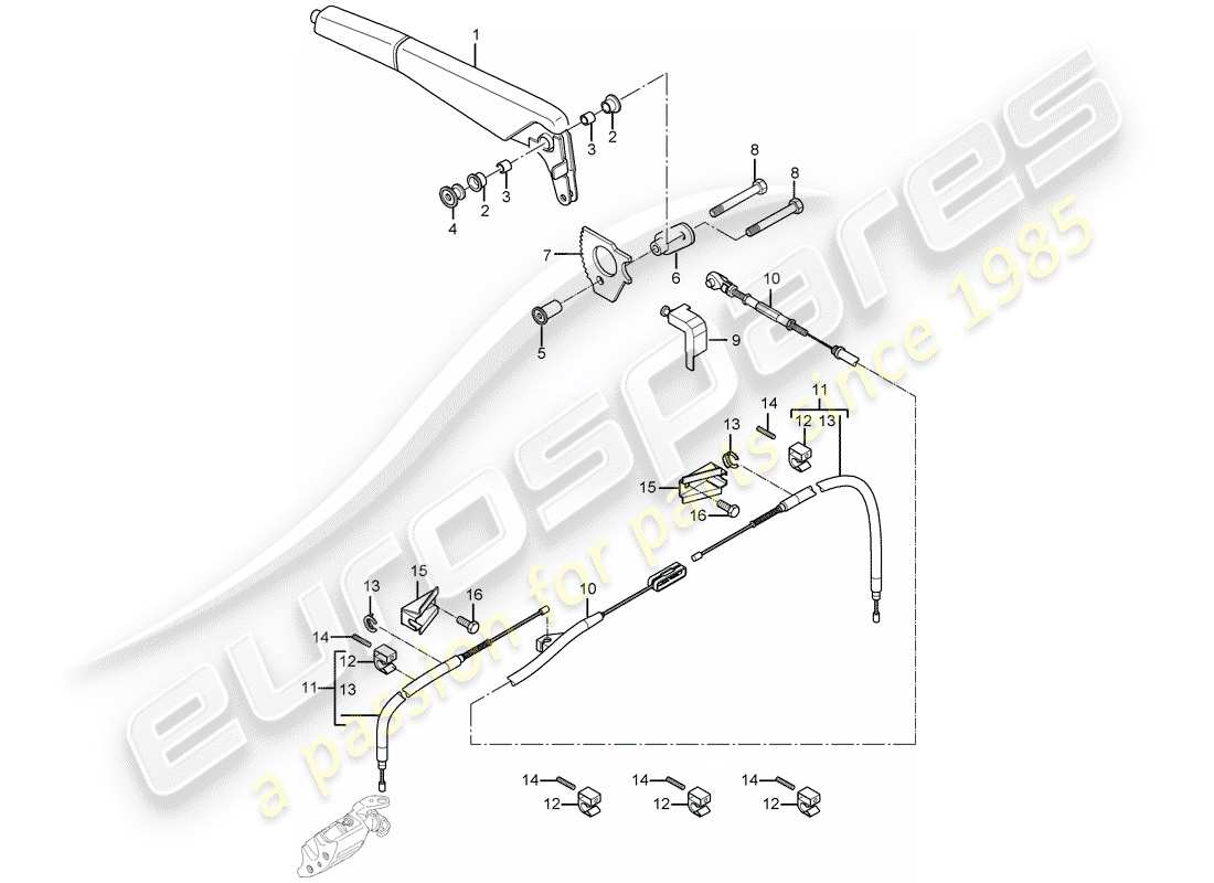 un schéma de pièces du catalogue de pièces porsche carrera gt