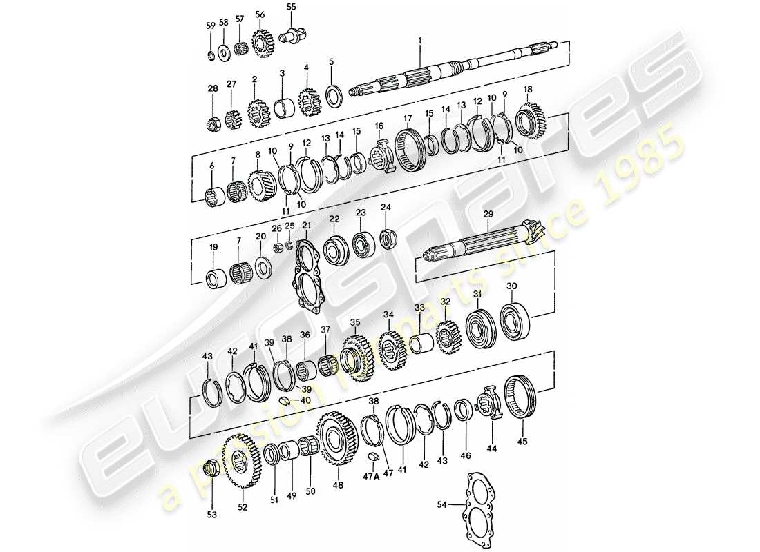un schéma de pièces du catalogue de pièces porsche 911