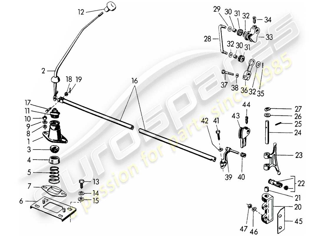 un schéma de pièces du catalogue de pièces porsche 356