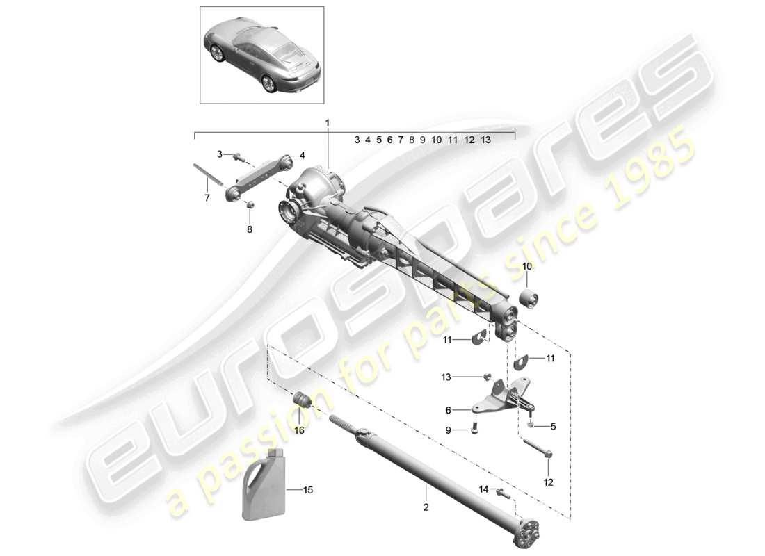 un schéma de pièces du catalogue de pièces porsche 2013 (991-1)