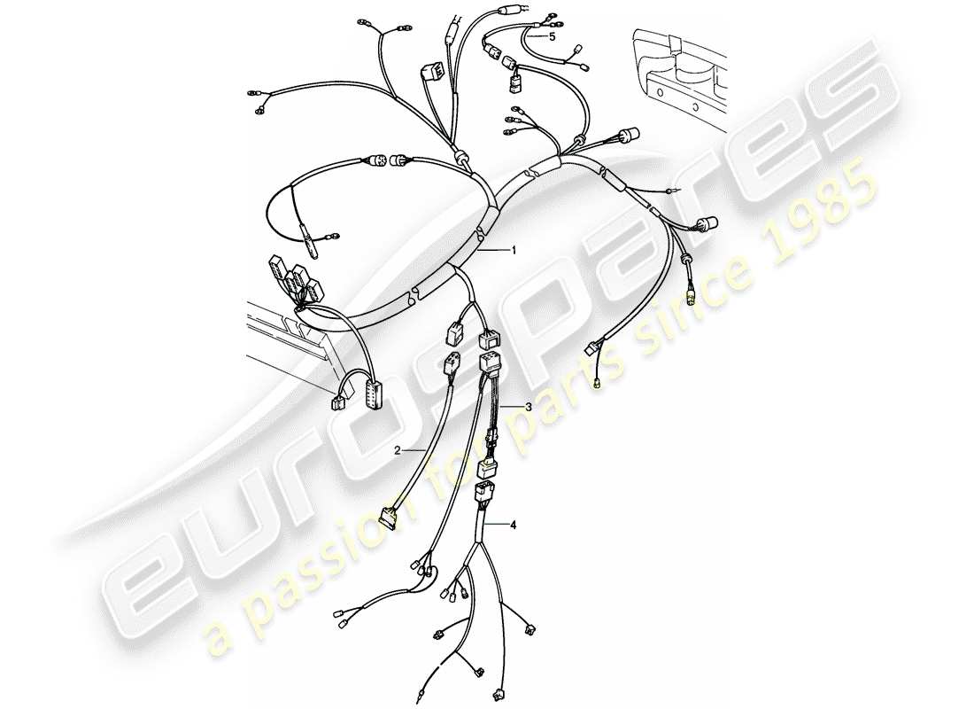 un schéma de pièces du catalogue de pièces porsche 1981 (928)