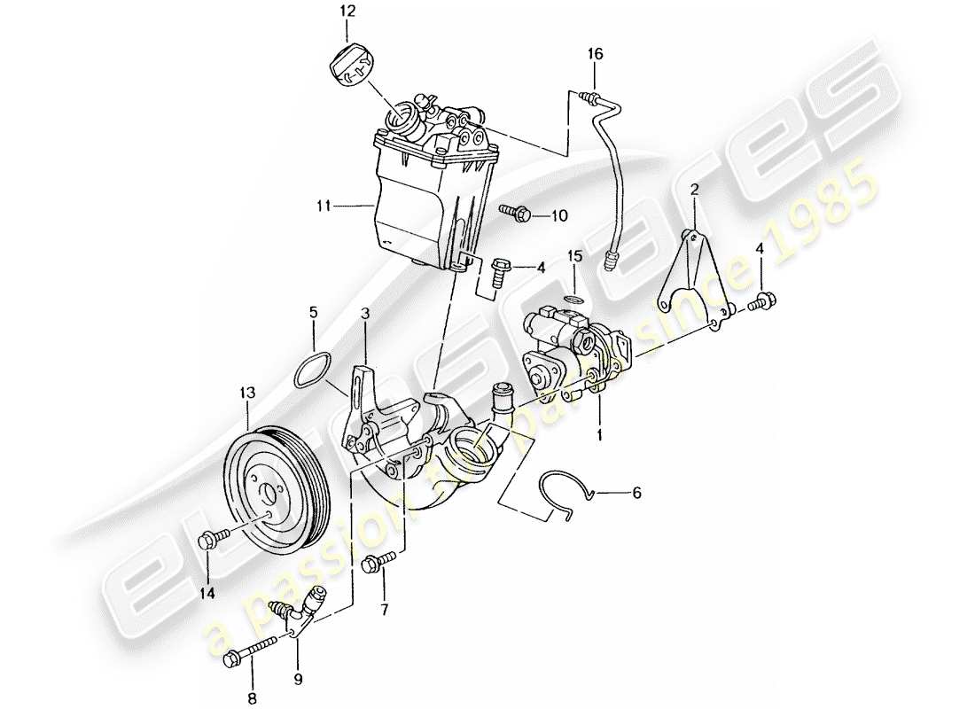 un schéma de pièces du catalogue de pièces porsche 2003 (996 turbo / gt2)