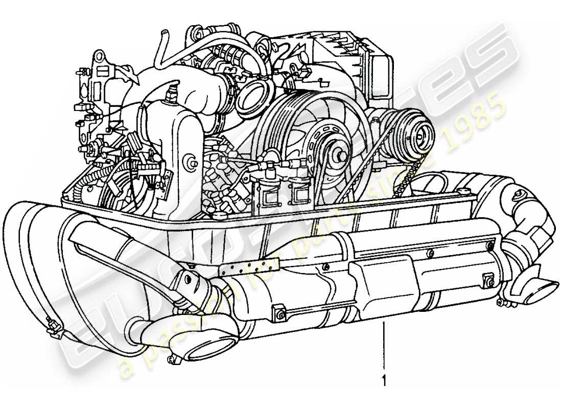 un schéma de pièces du catalogue de pièces porsche 1964 (refurbished and exchange catalogue)