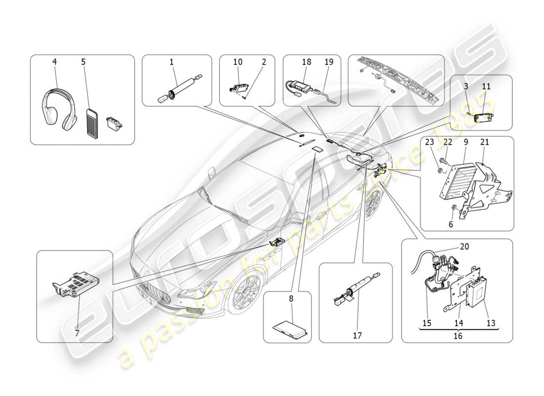 maserati qtp 3.0 bt v6 410hp (2014) diagramme des pièces du système informatique