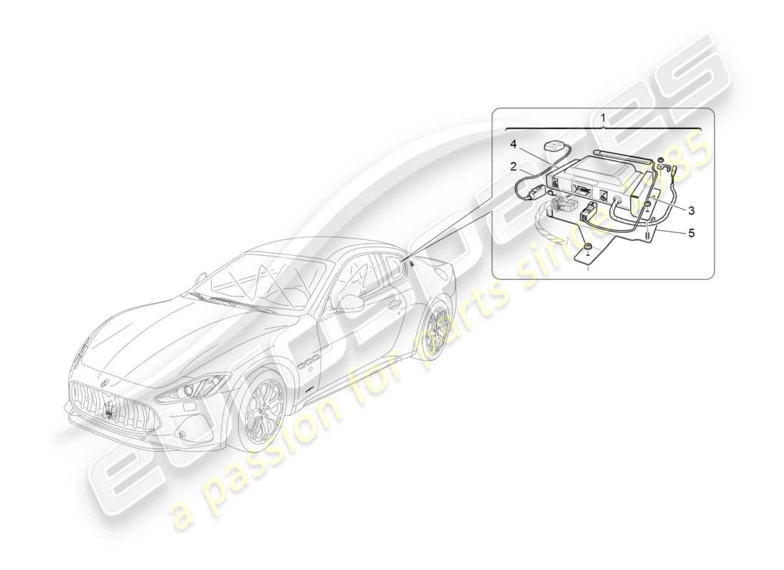 maserati granturismo s (2020) système d'alarme et d'immobilisation schéma des pièces