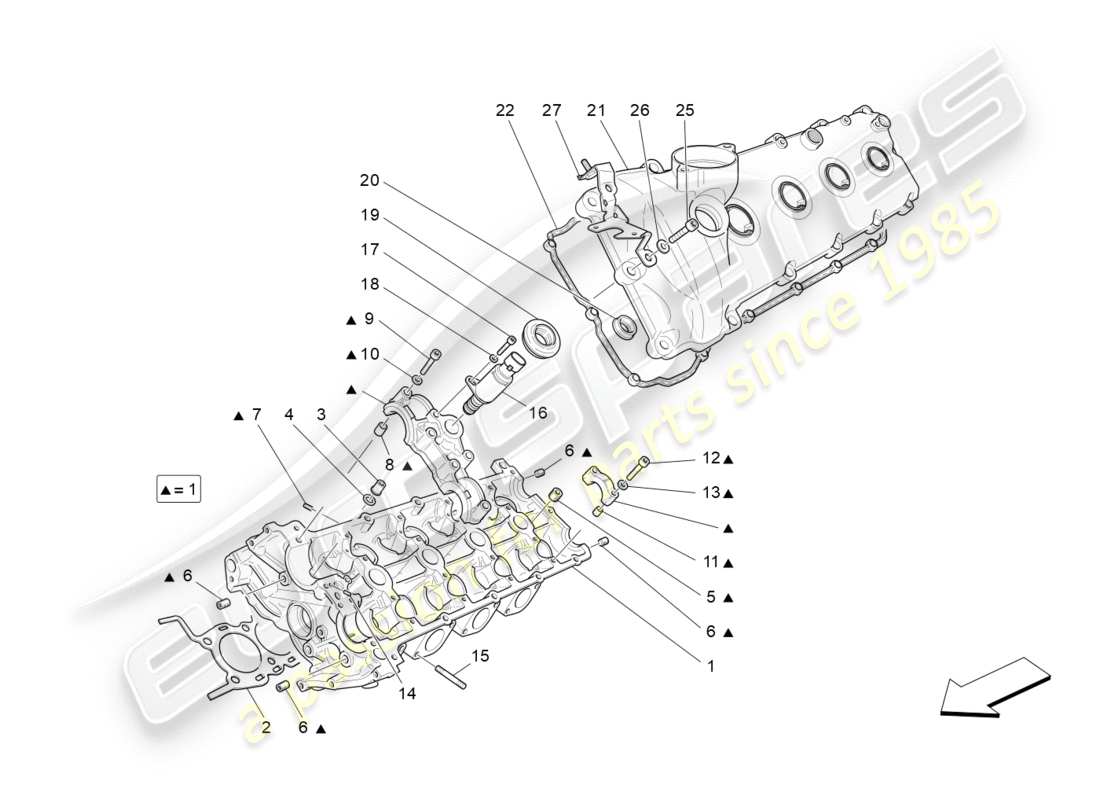 maserati granturismo s (2020) schéma des pièces de la culasse gauche