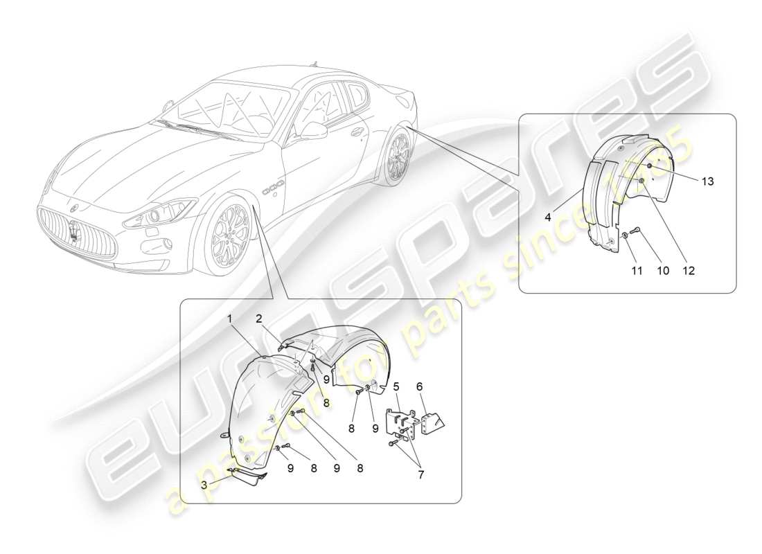 maserati granturismo (2013) timonerie et couvercles schéma des pièces