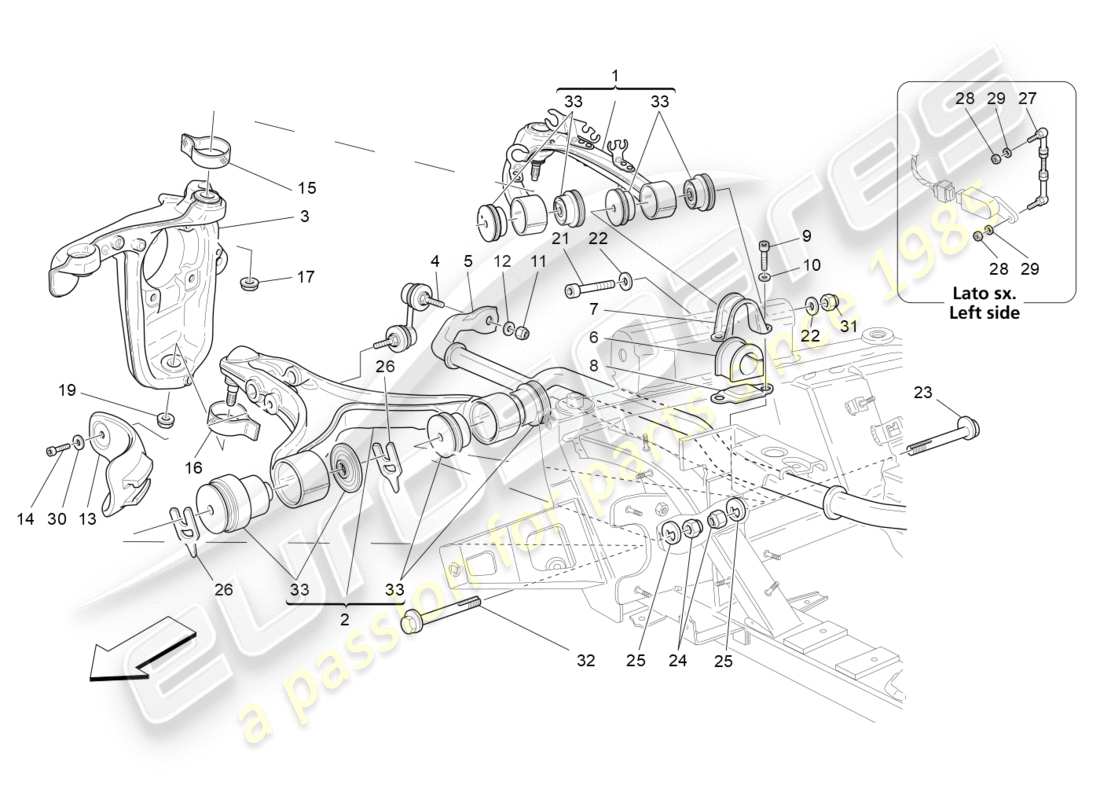 maserati granturismo (2012) suspension avant schéma des pièces