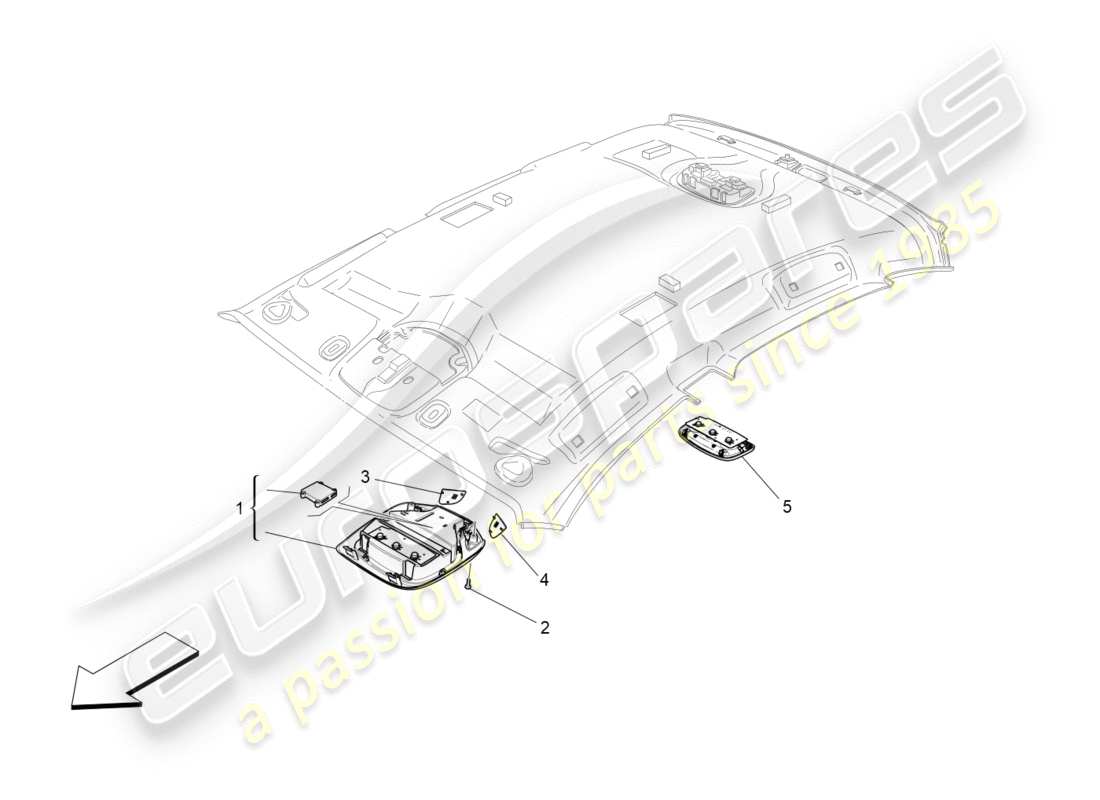 maserati qtp 3.0 bt v6 410hp (2014) schéma des pièces des dispositifs internes du véhicule
