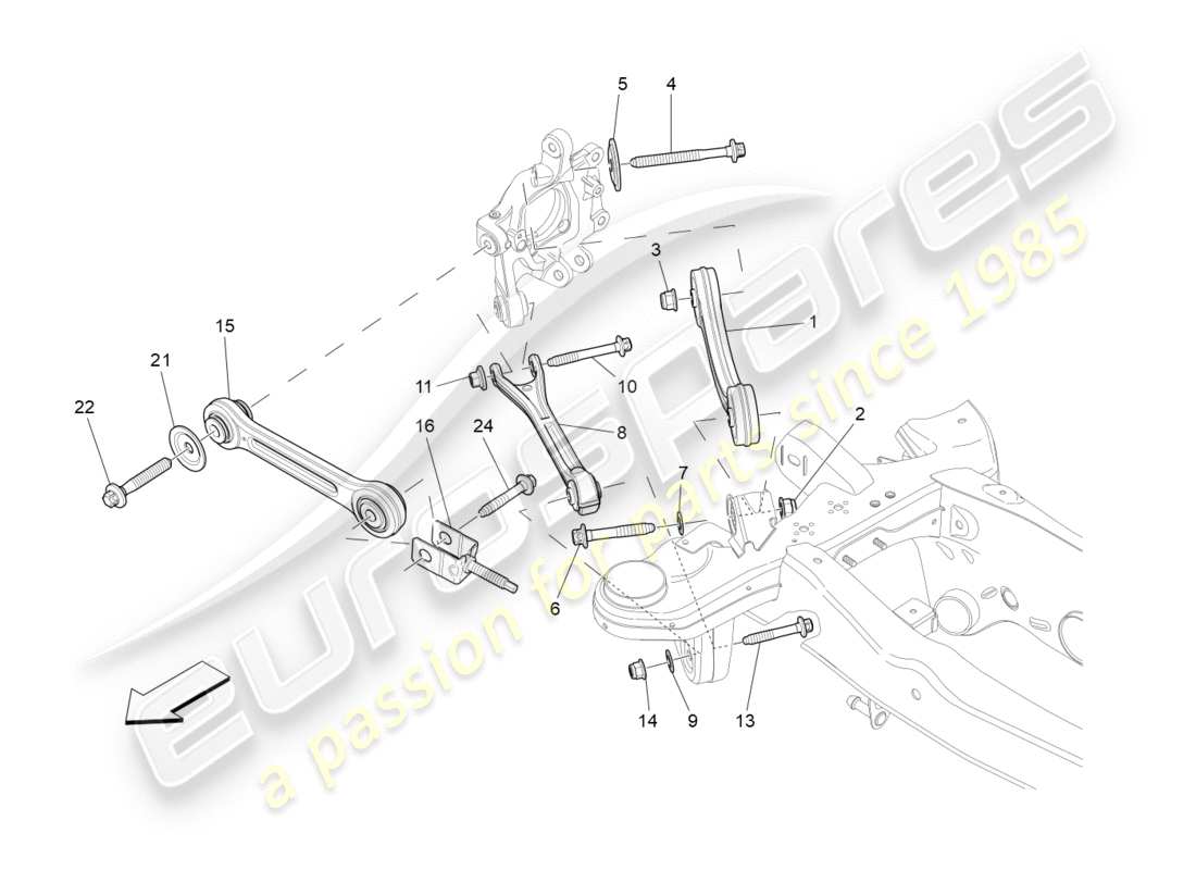 maserati qtp 3.0 bt v6 410hp (2014) schéma des pièces de la suspension arrière
